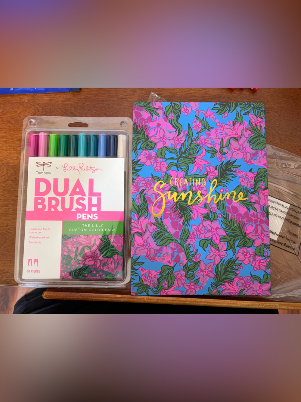 Lilly Pulitzer Sketchbook and Tombow-Collaboration Dual Brush Pen Set